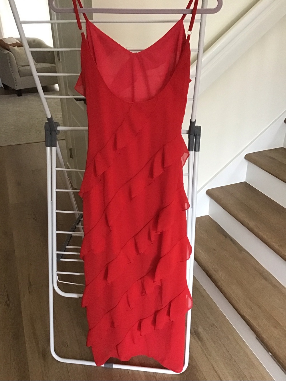 Vibrant red spaghetti-strap maxi dress